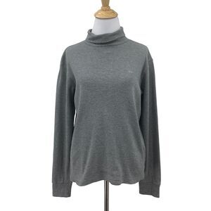 Vintage Brooks Brothers Sweater Womens M Medium Gray Turtleneck Cotton Made USA